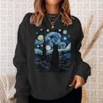 Starry Night Inspired Cat Cat Sweatshirt Gifts for Her