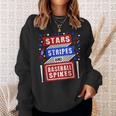 Stripes Stars And Baseball Spikes 4Th Of July Independence Sweatshirt Gifts for Her