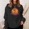 Sunset Beach Silhouette Tropical Palm Tree Sunny Lover Gift Sweatshirt Gifts for Her
