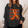 Support Squad Leukemia Awareness Orange Ribbon Sweatshirt Gifts for Her