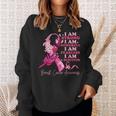 I Am A Survivor Breast Cancer Awareness Pink Ribbon Feathers Sweatshirt Gifts for Her