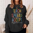 Teach Bravery Spread Kindness Accept Differences Autism Sweatshirt Gifts for Her
