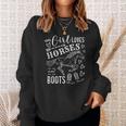 This Girl Loves Horses And Boots Cowgirl Riding Lover Sweatshirt Gifts for Her