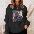 Too Cool To Rule Patriotic Bald Eagle Biker American Flag Patriotic Funny Gifts Sweatshirt Gifts for Her
