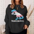 Trans Pride Flag Transgender Dino Transsaurus Rex Dinosaur Sweatshirt Gifts for Her