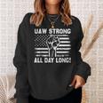 Uaw Strike Usa Flag Red United Auto Workers Picket Sign Sweatshirt Gifts for Her