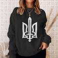 Ukrainian Tryzub Symbol On The Heart Ukraine Trident Sweatshirt Gifts for Her