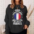 Never Underestimate A Man From France French Flag Sweatshirt Gifts for Her