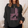 Us Flag Pink Cowgirl Rodeo Western Horse Barrel Racing Sweatshirt Gifts for Her