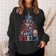 Usa 4Th Of July Abraham Lincoln Funny Workout Muscles Sweatshirt Gifts for Her
