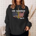 Uss Savannah Aor-4 Replenishment Oiler Ship Veterans Day Dad Sweatshirt Gifts for Her