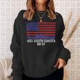 Uss South Dakota Bb57 Battleship Vintage American Flag Sweatshirt Gifts for Her