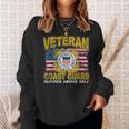 Veteran Coast Guard Service Above Self DistressedVeteran Funny Gifts Sweatshirt Gifts for Her