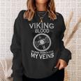 Viking Hammer Viking Blood Runs Through My Veins Sweatshirt Gifts for Her