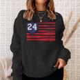 Vintage Baseball Fastpitch Softball 24 Jersey Number Sweatshirt Gifts for Her