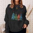 Vintage Christmas Trees Hand Drawing Christmas Trees Sweatshirt Gifts for Her