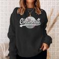 Vintage Cincinnati Graphic Funny Baseball Lover Player Retro Sweatshirt Gifts for Her