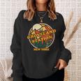 Vintage Groveland Station New York Mountain Souvenir Print Sweatshirt Gifts for Her