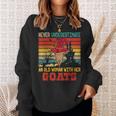 Vintage Never Underestimate An Old Woman With Her Goats Sweatshirt Gifts for Her