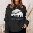 Vintage Philadelphia Baseball Skyline Retro Philly Cityscap Sweatshirt Gifts for Her
