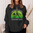 Vintage Retro Worlds Best Tennis Dad Silhouette Sunset Gift Sweatshirt Gifts for Her