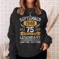 Vintage September 1948 75 Years Old 75Th Birthday Sweatshirt Gifts for Her