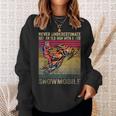 Vintage Never Underestimate An Old Man With A Snowmobile Sweatshirt Gifts for Her