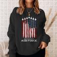 Vintage Us Air Force Veterans Usa American Flag 4Th Of July Sweatshirt Gifts for Her