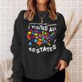 I Visited All 50 States Us Map Travel Challenge Sweatshirt Gifts for Her