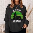 We Ride At Dawn Lawnmower Lawn Mowing Funny Dad Vintage Men Sweatshirt Gifts for Her