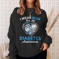 I Wear Blue For Me Type 1 Diabetes Awareness Month Warrior Sweatshirt Gifts for Her