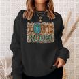 Western Leopard Turquoise Cowgirl Love Rodeo Sweatshirt Gifts for Her