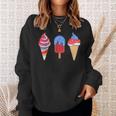 White Red Blue Ice Cream American Flag 4Th Of July Sweatshirt Gifts for Her