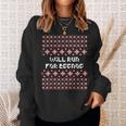 Will Run For Eggnog Ugly Christmas Sweater Running Sweatshirt Gifts for Her