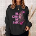 Wolf He Keeps Me Safe - She Keeps Me Wild Gifts For Wolf Lovers Funny Gifts Sweatshirt Gifts for Her