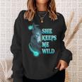 Wolf She Keeps Me Wild - He Keeps Me Safe Gifts For Wolf Lovers Funny Gifts Sweatshirt Gifts for Her