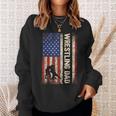 Wrestling Dad Usa American Flag Wrestle Men Fathers Day Sweatshirt Gifts for Her