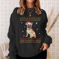 Xmas Ugly Sweater Christmas Lights French Bulldog Dog Lover Sweatshirt Gifts for Her