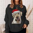 Yellow Lab Glasses Santa Hat Christmas Labrador Retriever Sweatshirt Gifts for Her
