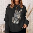 Zebra Watercolor Sweatshirt Gifts for Her
