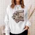Ace Poker Cards Western Country Cactus Desert Cowboy Cowgirl Sweatshirt Gifts for Her