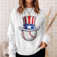 Baseball Uncle Sam4Th Of July Boys American Flag Sweatshirt Gifts for Her