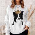 Border Collie Dog Wearing Crown Sweatshirt Gifts for Her
