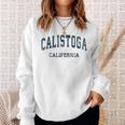 Calistoga California Ca Vintage Varsity Sports Navy Sweatshirt Gifts for Her