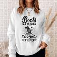 Cowgirl Boots And Hat Graphic Women Girls Cowgirl Western Sweatshirt Gifts for Her