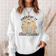 Creepin It Real Estate Skeleton Halloween Real Estate Agent Sweatshirt Gifts for Her