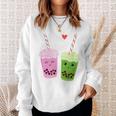 Cute Boba Tea For Japanese Tea Lover Kawaii Bubble Milk Tea Sweatshirt Gifts for Her