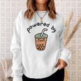 Cute Bubble Tea Boba Milk Tea Graphic Powered By Bubble Tea Sweatshirt Gifts for Her