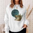 Dog Looking Up At The Moon Moon Funny Gifts Sweatshirt Gifts for Her