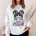 First Day Of Prek Hello Prek Girls Teacher Messy Bun Sweatshirt Gifts for Her